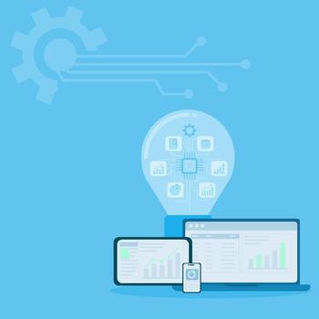 Business Intelligence Concept with Data Graphs and Reports vector