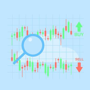 Zoomed-in Candlestick Pattern Visualization for Investment Decisions vector