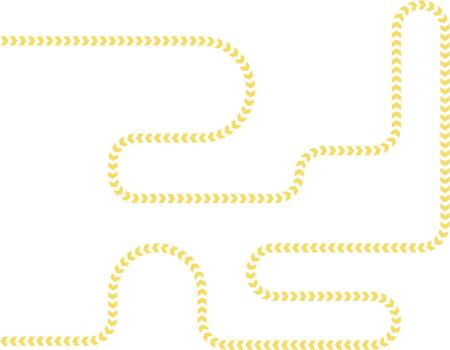 Meandering neon arrow curve forming a winding flowing contour along a directional path. vector