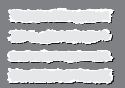 Torn paper strips outline design vector