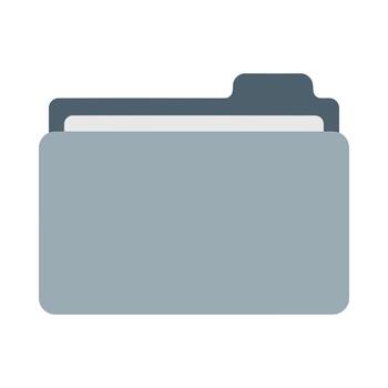 Simple grey file folder icon for document organization storage vector