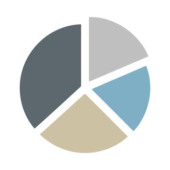minimalista tarta gráfico grafico demostración datos segmentos y dimensiones vector