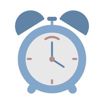 Simple blue alarm clock icon representing wake-up and schedule vector