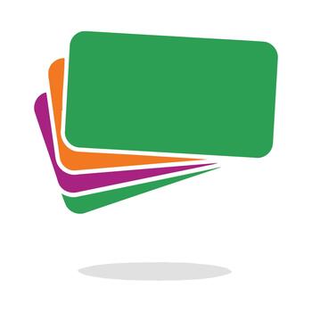 Stacked colorful rounded rectangles abstract design element vector