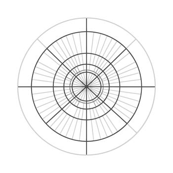 Abstract radial grid design with concentric circles and lines vector