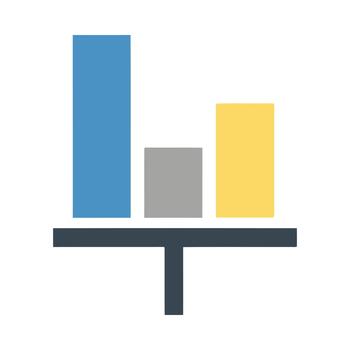 Colorful bar graph showing statistical data analysis and growth vector