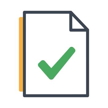 Approved digital document icon with green checkmark for verification vector