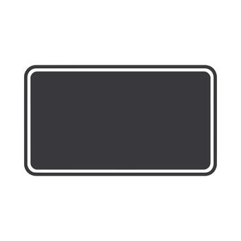 Blank dark gray rectangular sign with neat rounded white border vector