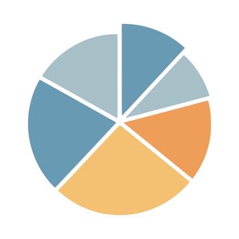 Multicolor pie chart for data analysis and financial statistics vector