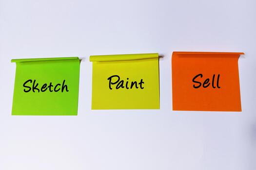 Visualizing the complete creative and entrepreneurial journey, outlining key steps from initial concept to successful market delivery photo