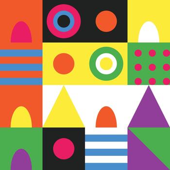 Geometric Abstract Composition Bold Color Blocks Design Background Art vector