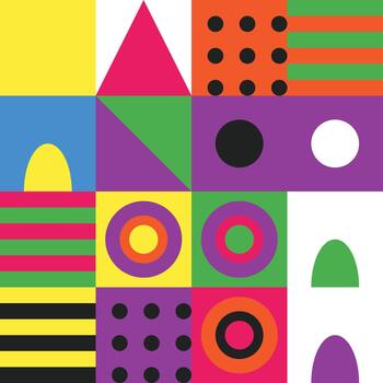 Modern Geometric Composition with Bright Colors and Abstract Shapes Graphic Design vector