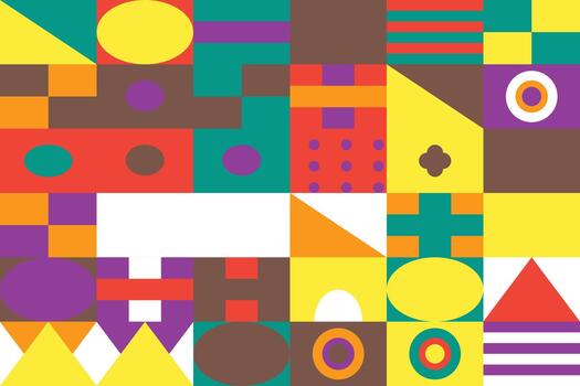 Abstract Geometric Pattern of Colorful Shapes and Figures Background Image vector