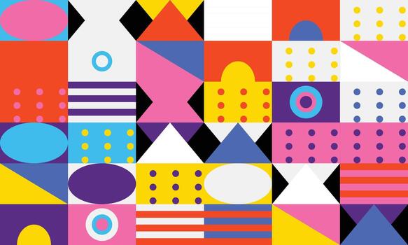 Geometric pattern with shapes and colors abstract background art vector