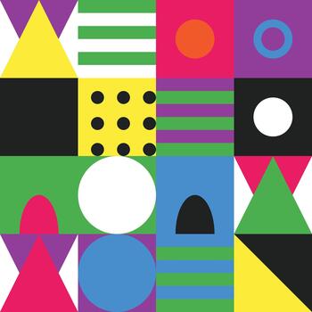 Colorful Geometric Abstract Background with Circles Triangles and Rectangles vector