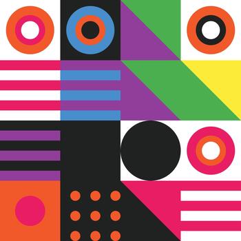 Abstract geometric design with bold shapes and vibrant color palette vector