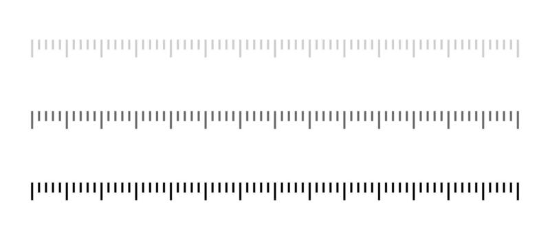 Ruler template. Parallel measurement ticks form a precise scale . Linear marking tool for length control, geometry work and accurate design tasks concept pictogram. vector