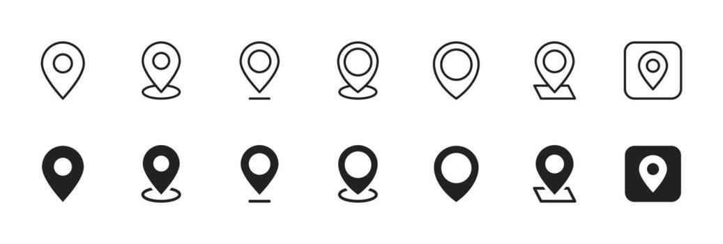 Location pin icon. Simple map marker symbol for navigation and geolocation . GPS pointer for apps and travel interfaces sign. Clean destination concept pictogram. vector