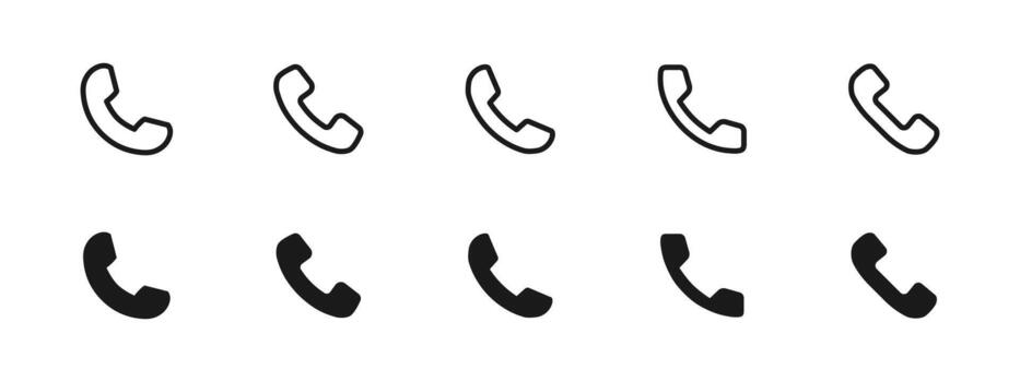 Phone icon. Handset icon for calls and communication sign. Useful for contact pages, mobile apps and hotline support symbol. Simple UI pictogram. vector
