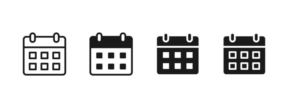 Calendar icon. Monthly grid layout for date selection illustration. Useful schedule element for events and planner symbol. Clean interface detail for organization sign. Modern UI pictogram. vector