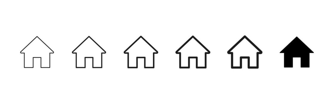 Home icon. Simple house outline for real estate apps and property tools . Clean residence symbol for UI buttons, web interfaces and navigation elements sign. Modern housing concept pictogram. vector