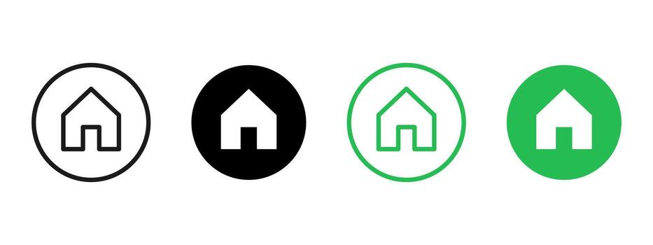 House icon. Clean home symbol for real estate and property apps. Simple residence for UI and navigation tools. Modern building sign for interface buttons. Minimal circle concept pictogram. vector