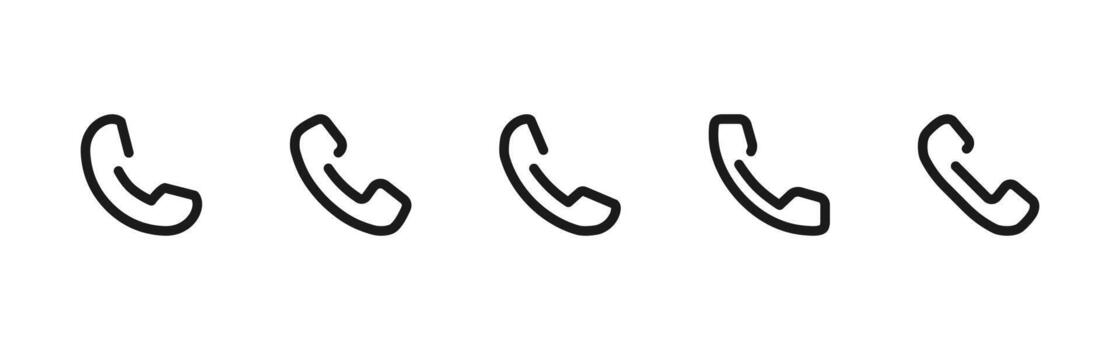 Phone icon. Handset shapes for call and communication illustration. Contact and telephone connect tools for mobile apps and hotline support symbol. Clean UI pictogram. vector