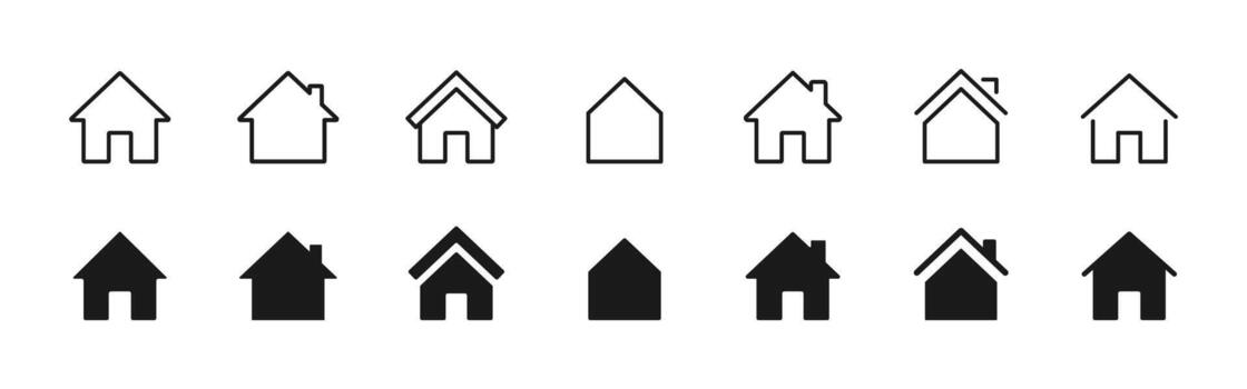 House icon. Clean home symbol for real estate and property tools. Simple residence for UI and app buttons. Modern building sign for navigation interfaces. Minimal roof concept pictogram. vector