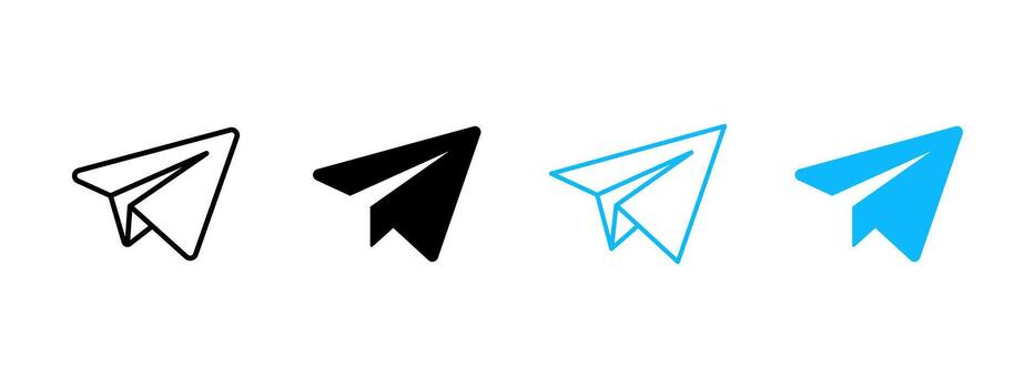 Telegram icon. Paper airplane symbol for fast message delivery illustration. Chat and communication sign for mobile UI and social platforms pictogram. vector