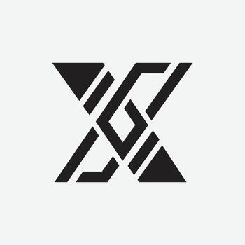 GX or XG initial minimal modern monogram logo vector