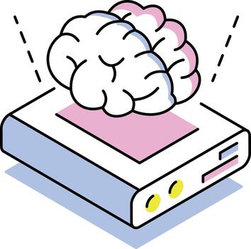 un isométrica estilo icono demostración artificial inteligencia vector