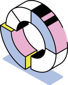 un isométrica estilo icono representando segmentación vector