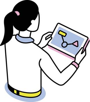 An isometric style icon representing digital interaction vector