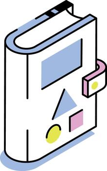 An isometric style icon showing business guide vector