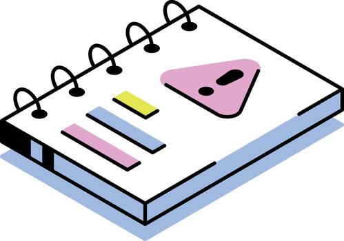 An isometric style icon representing risk analysis vector