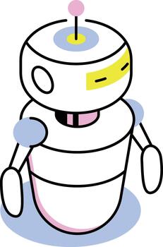 An isometric style icon representing smart robot vector