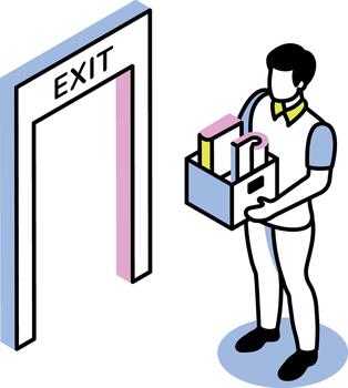 An isometric style icon representing employee turnover vector