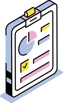 An isometric style icon representing report vector