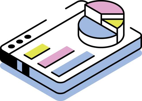 An isometric style icon showing dashboard vector