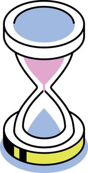 An isometric style icon representing time management vector