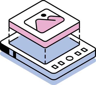 An isometric style icon depicting user experience vector