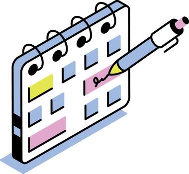 An isometric style icon representing gantt chart vector