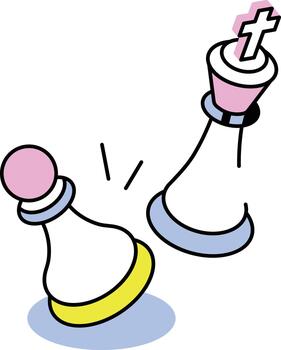 An isometric style icon showing strategies vector