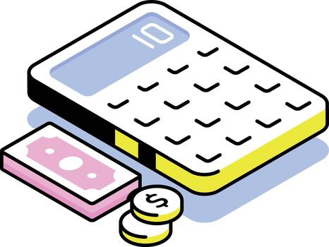 An isometric style icon showing calculation vector