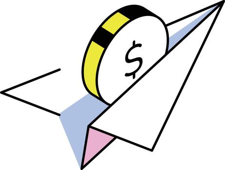 An isometric style icon representing sending money vector
