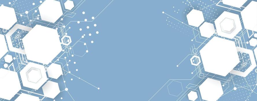 resumen tecnología antecedentes con hexágonos y líneas vector