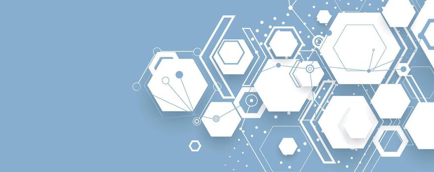 un blanco antecedentes con hexágonos y líneas elementos vector