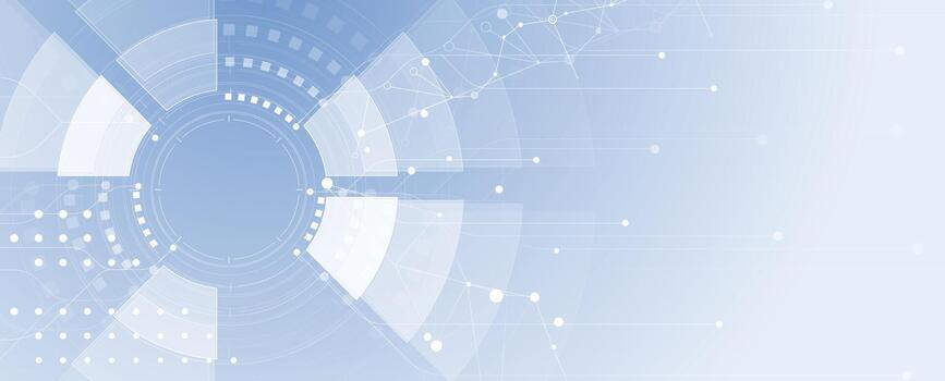 technology background with blue lines and circles vector
