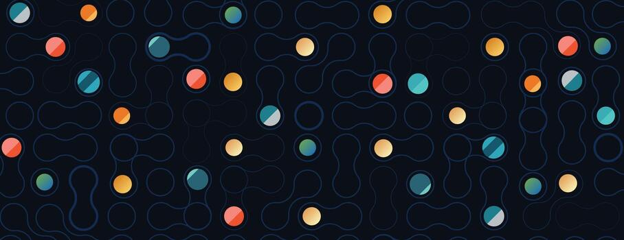 a pattern of colorful lights on a black background vector