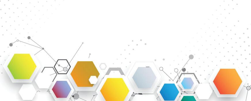 resumen antecedentes con color hexágonos y líneas vector